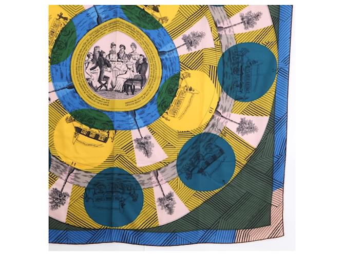 Hermès Sciarpa Hermes Jeu des Omnibus et Dames Blanches Multicolore - vista 5