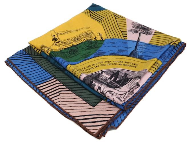 Hermès Sciarpa Hermes Jeu des Omnibus et Dames Blanches Multicolore - vista 6