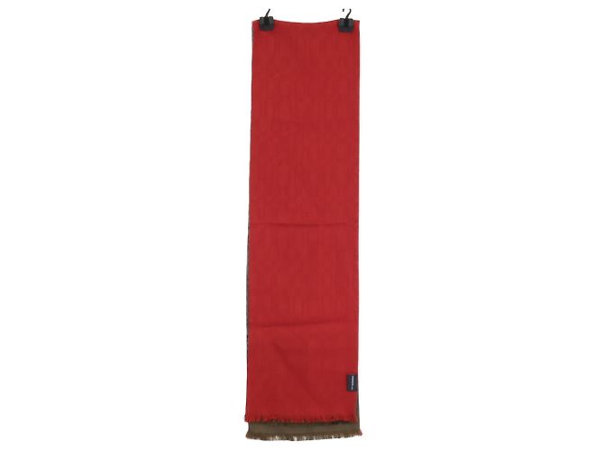 Hermès Stola in seta e lana Hermes Marrone Rosso Cachi - vista 5