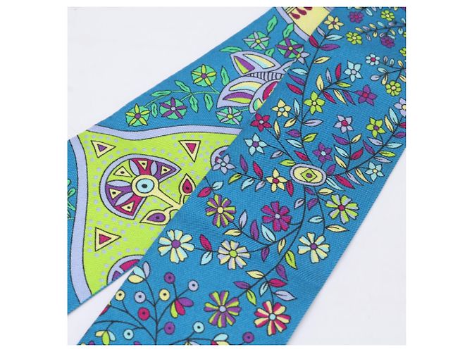Hermès Foulard Twilly Hermes L'Arbre de Vie in blu - vista 4