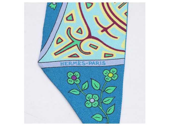 Hermès Foulard Twilly Hermes L'Arbre de Vie in blu - vista 5