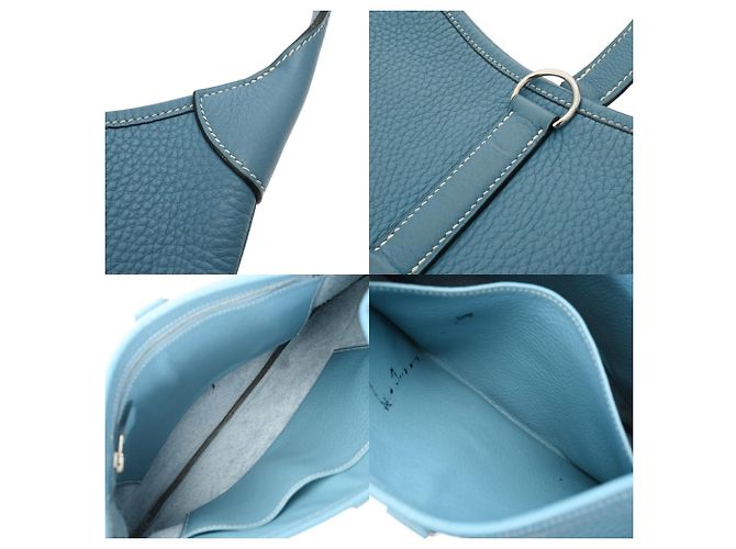 Hermès Borsa a tracolla Hermes Trim 35 Blue Jean - vista 10