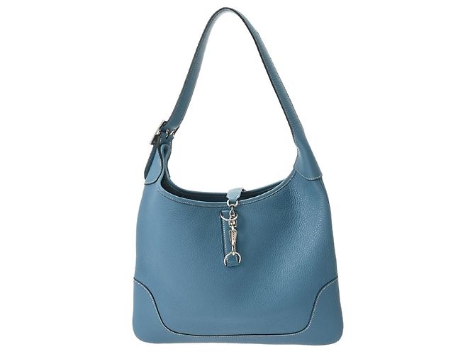 Hermès Borsa a tracolla Hermes Trim 35 Blue Jean - vista 2
