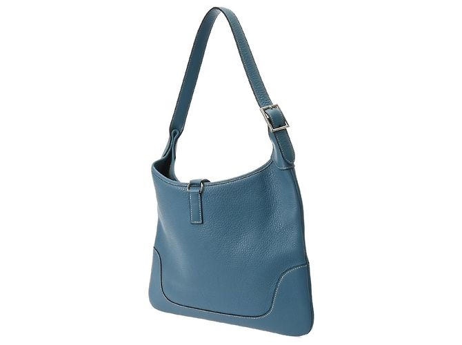 Hermès Borsa a tracolla Hermes Trim 35 Blue Jean - vista 3