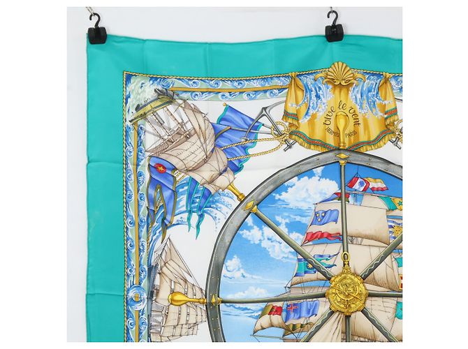 Hermès Hermes Vive le Vent Carré 90 Sciarpa in seta Multicolore Verde - vista 2