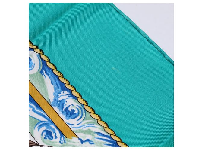 Hermès Hermes Vive le Vent Carré 90 Sciarpa in seta Multicolore Verde - vista 8