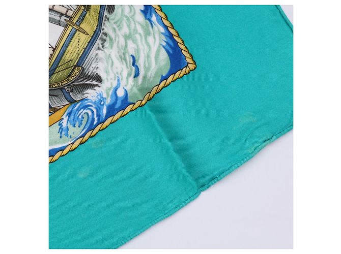 Hermès Hermes Vive le Vent Carré 90 Sciarpa in seta Multicolore Verde - vista 9