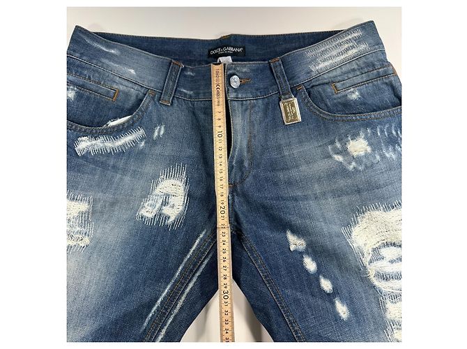 Jeans in denim blu con effetto vissuto Dolce & Gabbana - vista 5