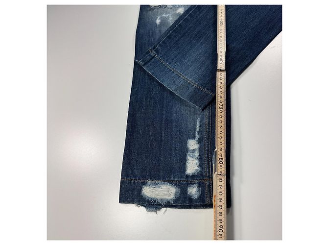 Jeans in denim blu con effetto vissuto Dolce & Gabbana - vista 7