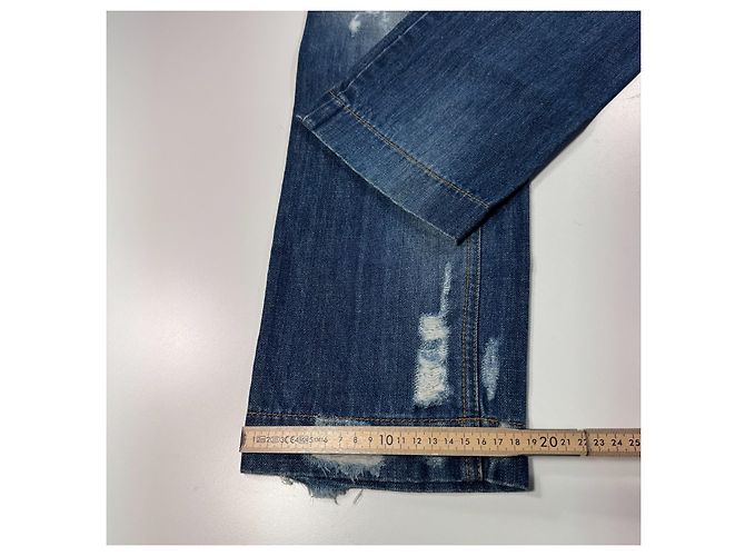Jeans in denim blu con effetto vissuto Dolce & Gabbana - vista 8