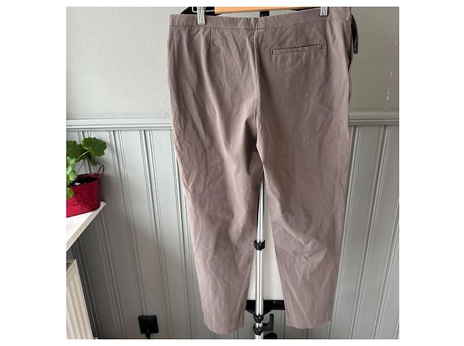 Pantalones de mezcla de algodón beige para mujer Prada Talla 46 - vista 2