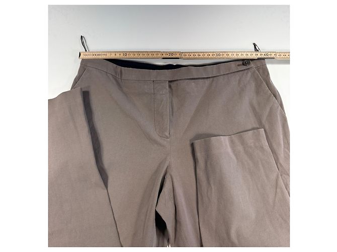 Pantalones de mezcla de algodón beige para mujer Prada Talla 46 - vista 3