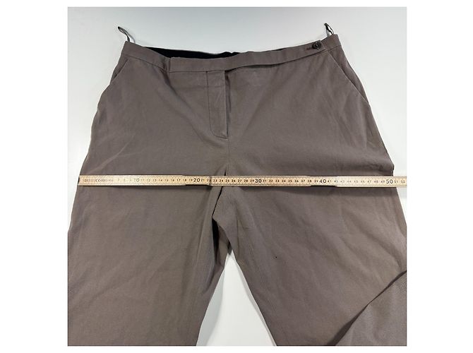 Pantalones de mezcla de algodón beige para mujer Prada Talla 46 - vista 4