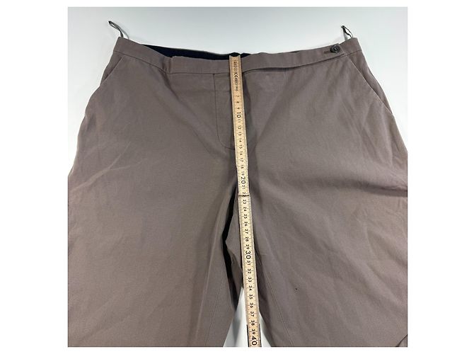 Pantalones de mezcla de algodón beige para mujer Prada Talla 46 - vista 5