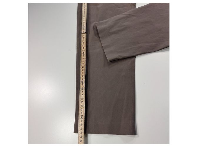 Pantalones de mezcla de algodón beige para mujer Prada Talla 46 - vista 6