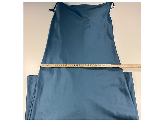 Vestido lencero de satén azul Max Mara Leisure - vista 4