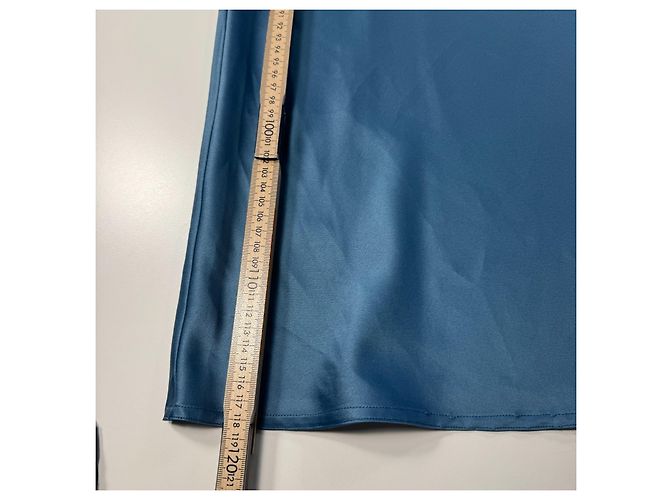 Vestido lencero de satén azul Max Mara Leisure - vista 6