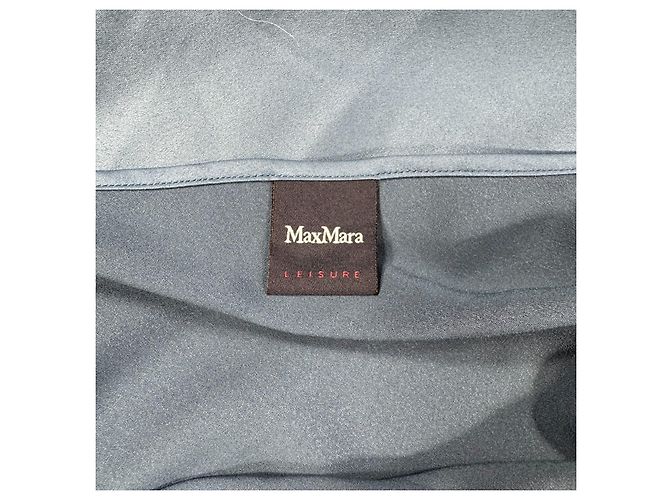 Vestido lencero de satén azul Max Mara Leisure - vista 7