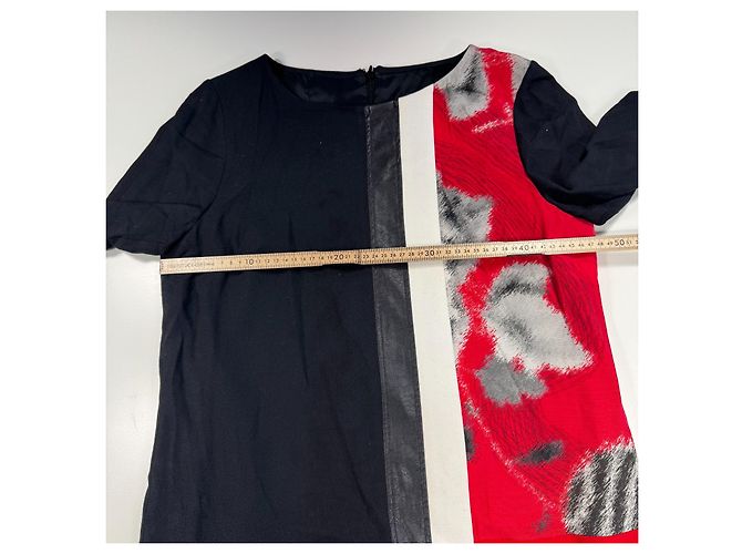 Colorblock Kleid Class von Roberto Cavalli Schwarz Weiß Rot Grau - Ansicht 5