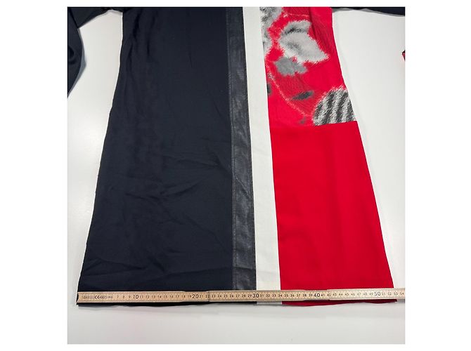 Colorblock Kleid Class von Roberto Cavalli Schwarz Weiß Rot Grau - Ansicht 6