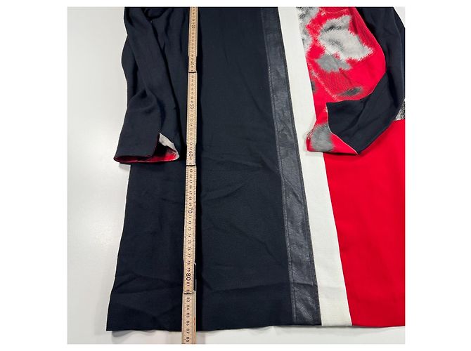 Colorblock Kleid Class von Roberto Cavalli Schwarz Weiß Rot Grau - Ansicht 7