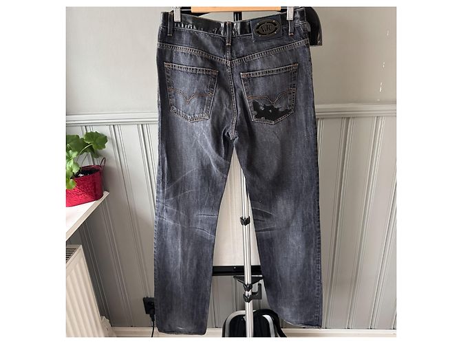 Medusa Jeans in Denim Nero Lavato da Uomo Versace Grigio antracite - vista 2