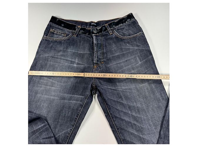 Medusa Jeans in Denim Nero Lavato da Uomo Versace Grigio antracite - vista 4