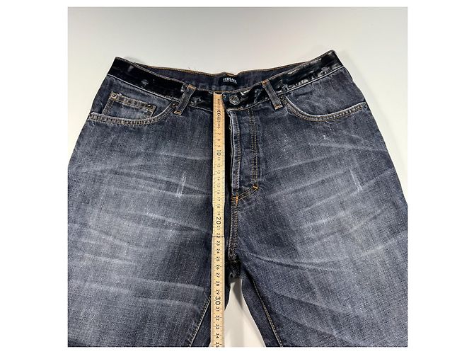 Medusa Jeans in Denim Nero Lavato da Uomo Versace Grigio antracite - vista 5