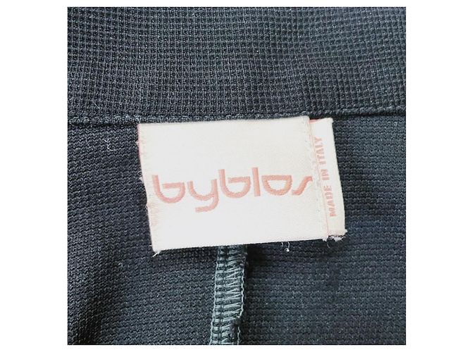 Byblos Camisa Crop Negra con Ribete Blanco Negro - vista 5