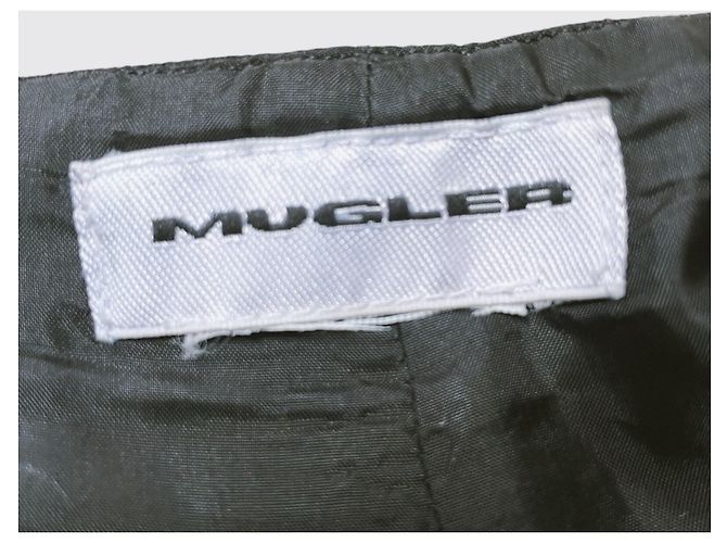 Thierry Mugler Mugler Completo Pantalone Lana Blu Navy Righe Rosse - vista 6
