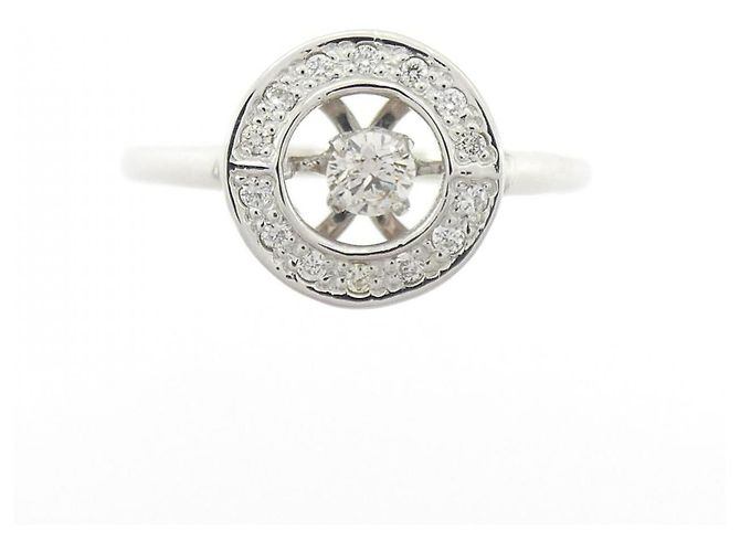 Autre Marque Pt900 Platin Diamantring Silber - Ansicht 2
