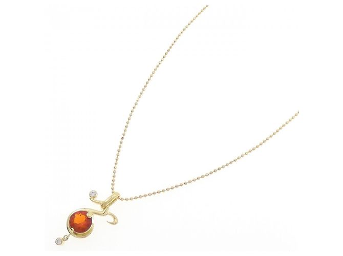 Autre Marque Collana in oro Au750 con opale e diamante D'oro - vista 2