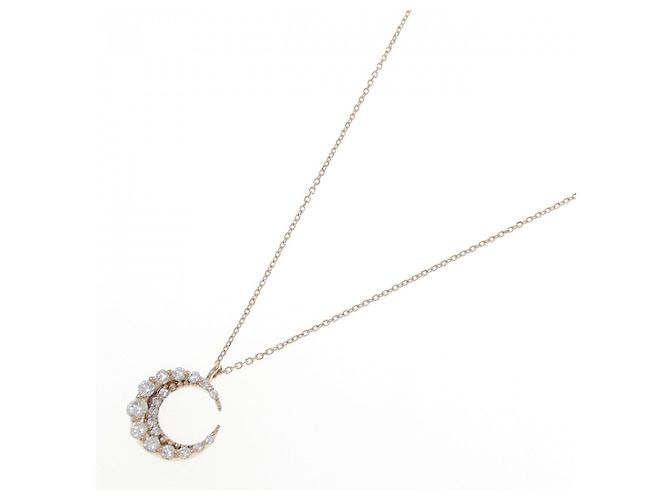 Autre Marque Collana Moon in Au750 e Diamanti Rosa - vista 2