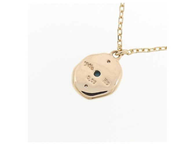Autre Marque Collana agete in oro giallo K10 con turchese e diamante Blu - vista 4