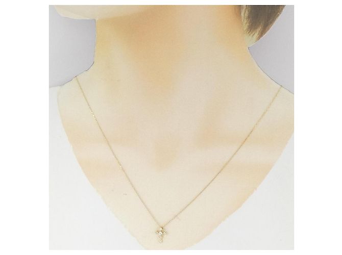 Autre Marque Collana a Croce con Diamanti Au750 D'oro - vista 6