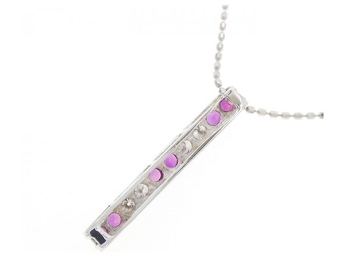 Autre Marque Au750 Rubin-Diamant-Halskette Rot - Ansicht 4