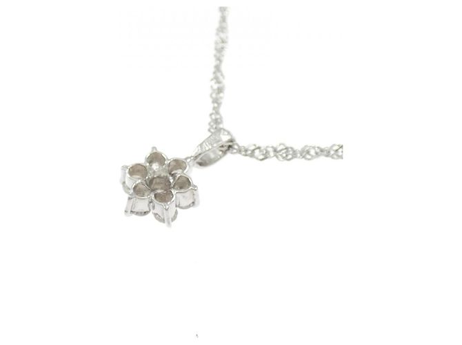 Autre Marque Collana a Fiore con Diamanti PT900/PT850 Argento - vista 4