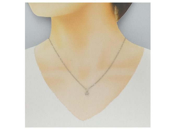 Autre Marque Collana a Fiore con Diamanti PT900/PT850 Argento - vista 6