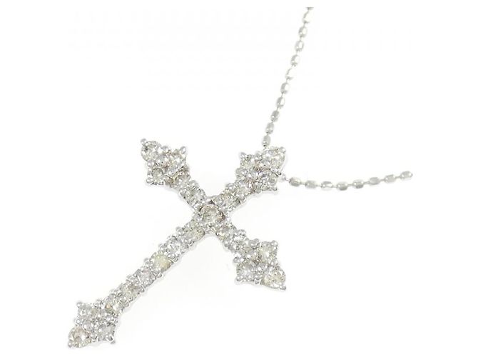 Autre Marque Collana a Croce con Diamanti Au750 Argento - vista 3