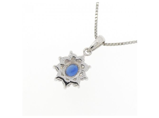 Autre Marque Collana in zaffiri e diamanti Pt850 Blu - vista 4