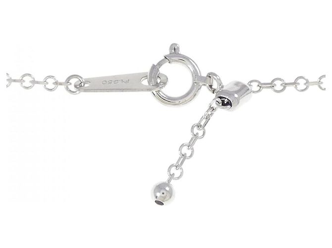 Autre Marque Collana Clover Heart in Diamanti Pt900 Pt850 Argento - vista 5