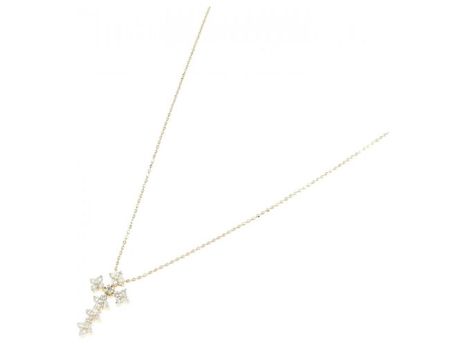 Autre Marque Collana con pendente a fiore a croce con diamanti Au750 - vista 2