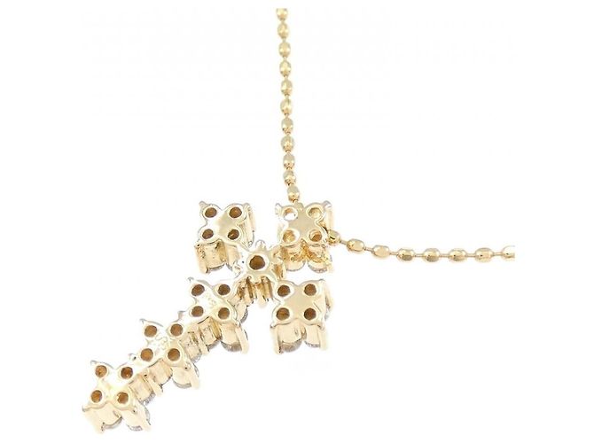 Autre Marque Collana con pendente a fiore a croce con diamanti Au750 - vista 4