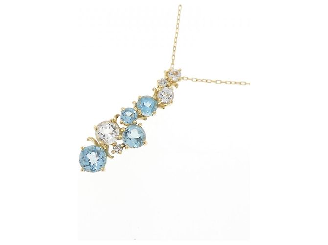 Autre Marque Collana con Diamante e Topazio Au750 D'oro - vista 3