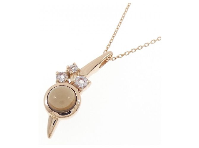 Autre Marque Collar de oro rosa K10 con berilo de cuarzo ahumado - vista 3