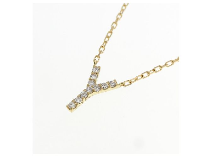 Autre Marque Au750 Diamant-Initialen-Y-Halskette Golden - Ansicht 3