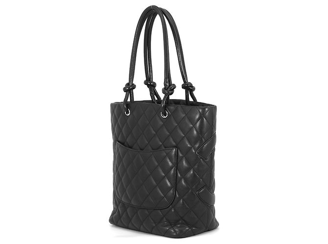 Borsa Tote CHANEL Cambon Line Coco Mark Medium in agnello CHANEL Nera da donna Nero - vista 2