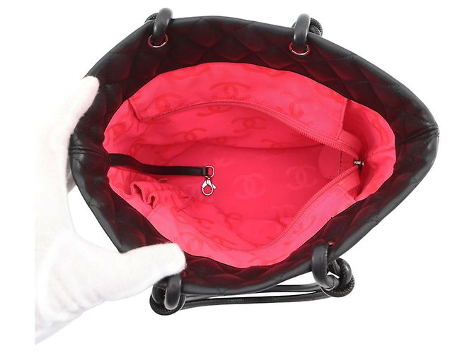 Borsa Tote CHANEL Cambon Line Coco Mark Medium in agnello CHANEL Nera da donna Nero - vista 5