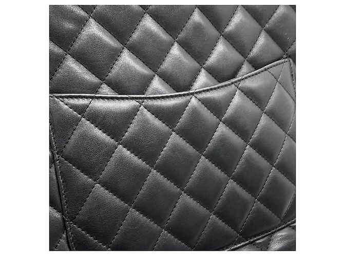 Borsa Tote CHANEL Cambon Line Coco Mark Medium in agnello CHANEL Nera da donna Nero - vista 7
