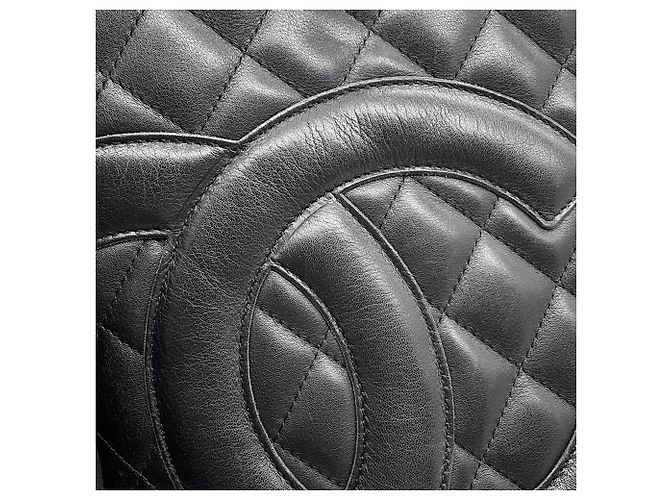 Borsa Tote CHANEL Cambon Line Coco Mark Medium in agnello CHANEL Nera da donna Nero - vista 8